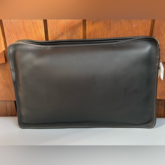 NWT XL Vintage Coach Zip Portfolio Leather Document Laptop Bag 5225, black - Picture 3 of 10